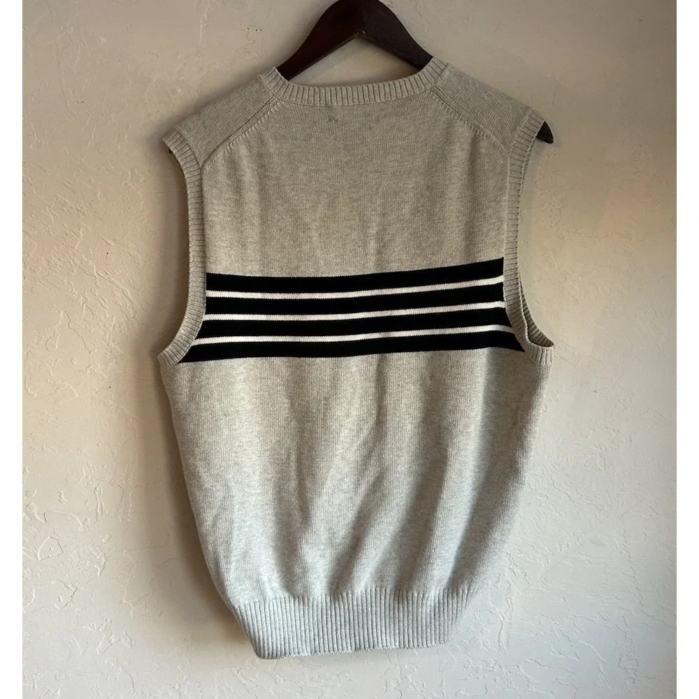 Polo Golf Ralph Lauren Sweater Vest M Striped 90s Y2K Retro Preppy Minimalist